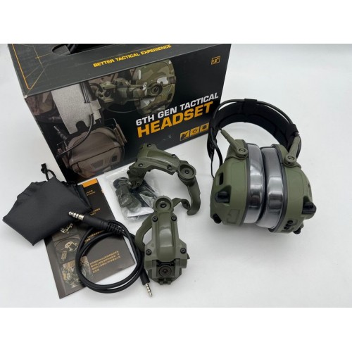 6TH GEN TACTICAL HEADSET тактическая гарнитура, звукосниматель и шумоподавление, активные в Новокуйбышевске