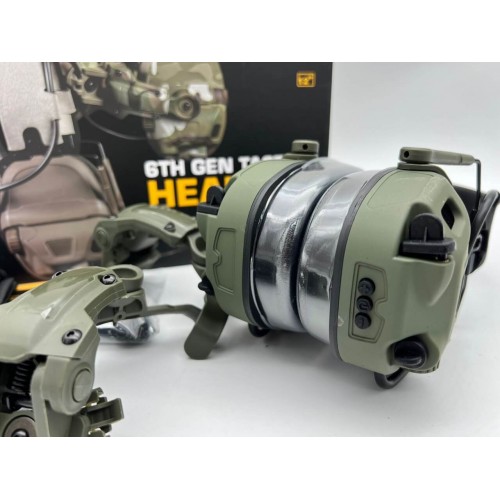 6TH GEN TACTICAL HEADSET тактическая гарнитура, звукосниматель и шумоподавление, активные в Новокуйбышевске